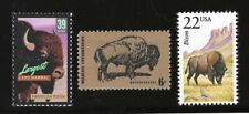 BUFFALO / BISON - BEAUTIFUL SET OF 3 U.S. POSTAGE STAMPS - MINT CONDITION picture