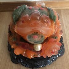 Red Asian Style Toad Rotating Statue picture
