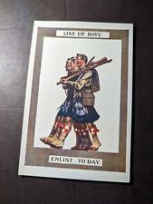 Mint France Patriotic Postcard Line Up Boys Enlist Today picture