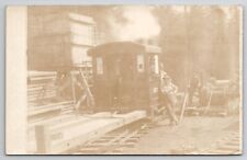 Railroad Scene In Oregon RPPC Workers with Rig 1914 Real Photo Postcard K24 picture