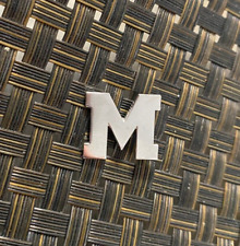 VINTAGE SILVER TONE LETTER M COLLECTIBLE PIN L@@K QTY picture