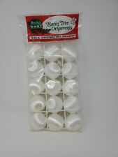 Vintage 15 White Satin Wrapped Ball Christmas Tree Ornaments picture