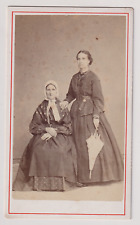 Second Empire Anonymous CDV - Mother and Daughter - Vintage Albumen Print c.1869 picture