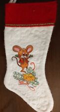 Vintage 1990s Renoc Stocking Mouse With Cheese Merry Christmas Present Christmas picture