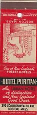 VINTAGE HOTEL MATCHBOOK COVER. HOTEL PURITAN. BOSTON, MA. picture