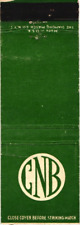 CNB Logo, Green Vintage Matchbook Cover picture