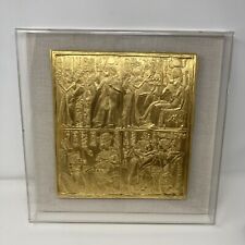 1976 Egyptian King Tut Metropolitan Museum of Art MMA Gold Plaque Shadow Box Art picture
