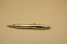 Vintage NRA Bullet Shape Gold Tone Refillable Twist Pen With Rifle Clip picture