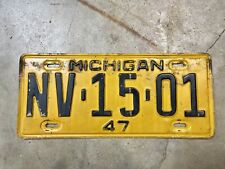 1947 Michigan License Plate # NV-15-01 ( Barry County ) picture
