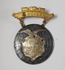 Rare Antique 1893 NEW YORK World's Columbian Exposition Badge Pin Back picture