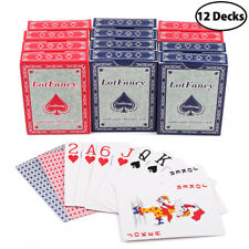 LotFancy Playing Cards Jumbo Index 12 Decks of Cards Poker Size 6 Red 6 Blue Lot picture