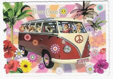 Postcard Glitter Tausendschoen  Flower Power Peace Hippie Bus Postcrossing picture