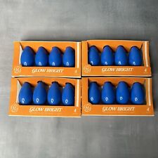 4 Boxes Vintage Blue GE Glow Bright 16 Replacement Outdoor Bulbs C9 picture