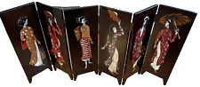 Decorative Tabletop Asian/Vietnamese Lacquer & Mother of Pearl Folding Screen picture