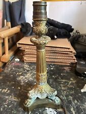 Antique Tripod Claw Brass Lamp. WORKS picture