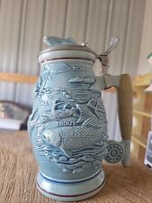 Vintage 1990 Avon Freshwater Fishing Beer Stein Handcrafted in Brazil Great Cond picture