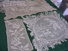 #BR Lot of 4 Vintage Filet Crochet Doily Doilies picture