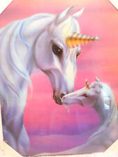 Vintage 80s Unicorn Wall Art Plaque Sue Dawe, 16 X 20, NEW picture