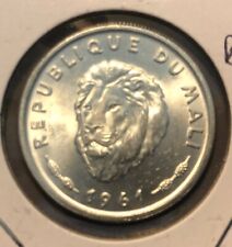 1961 Mali 25 francs UNCIRCUALTED Animal Wildlife ALUMINUM Coin -27MM-KM#4 picture