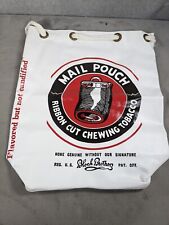 Vintage Mail Pouch Ribbon Cut Chewing Tobacco Advertisement Bag Grommets & Rope picture