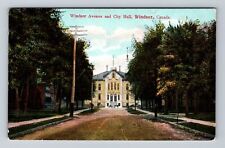 Windsor ON-Ontario Canada, Windsor Avenue, City Hall, Vintage Postcard picture