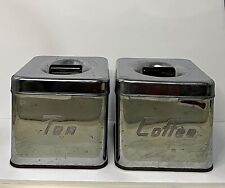 Chrome Canette Canisters Coffee Tea Retro MCM Kitchen Storage 1950s Vintage Home picture