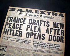 INVASION OF POLAND World War II Start Close Adolph Hitler Danzig 1939 Newspaper picture
