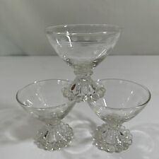 (3) ANCHOR HOCKING -AHC3- Clear Etched Glasses, Boopie  Champagne/Tall Sherbet picture