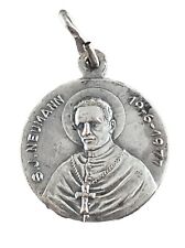 Vintage Catholic Saint John Neumann & Pope Paul VI Silver Tone Religious Medal picture