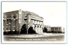 c1920's High School Building Entrance Dodge City Kansas KS RPPC Photo Postcard picture