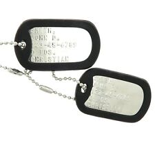 Custom Embossed Shiny Military Stainless Steel Army Navy Marines AF ID Dog Tags picture