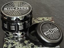 Millstone Tobacco Herb Grinder & Storage Tin Jar Metal 2.5 inch 4-Piece Black picture