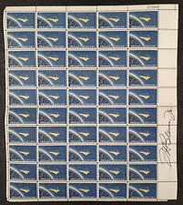 John Glenn Jr Signed USPS Stamp Sheet - 1962 