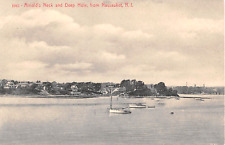 c.1910 Distant Cottages at Arnold's Neck & Deep Hole from Nausauket RI post card picture