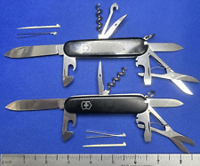 Victorinox Climber & Traveler Swiss Army 91mm Pocket Knives Black USED Lot of 2 picture