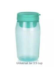 Tupperware Universal Jar 3½-cup/825 mL With Topping Cover Turquoise NEW picture