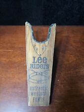 Vtg LEE RIDERS Authentic Wooden Boot Jack  Western Pants Store Advertising Jeans picture