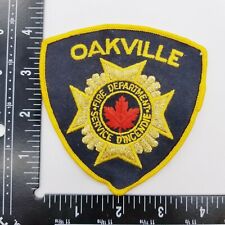 Oakville Canada Fire Dept Department Shoulder Patch 4x4 Black Gold Rare Vintage picture