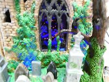 Lemax Spooky Town Gothic Ruins Lighted House Graveyard With Box Halloween picture