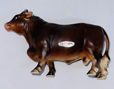 VINTAGE 1950 Brown Red Shorthorn BULL COW  CERAMIC Figurine Statue picture