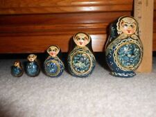 Set of 5 Vintage Russian Nesting Dolls picture