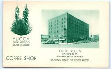 RATON, New Mexico NM ~ Roadside HOTEL YUCCA Coffee Shop c1940s  Postcard picture