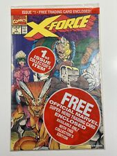 X-Force #1 SEALED Poly Bag Comic Book Deadpool Card 1991 picture