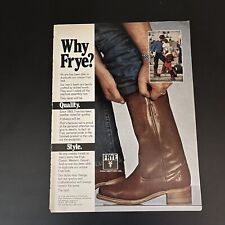 1980 Frye Boots Print Ad Original Vintage Why Frye Western Boot Quality Style picture