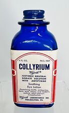 Vintage Wyeth Collyrium Soothing Eye Lotion Blue Glass Bottle 4oz Empty picture