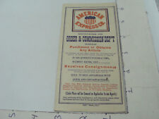 ORIGINAL Clean Brochure: 1902 AMERICAN EXPRESS CO. order form, unused i show all picture