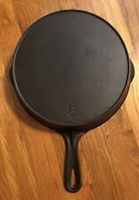 Rare Sidney Hollow Ware Co. Script Logo No 8 Cast Iron Skillet - Cracked picture