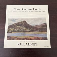 Vtg Antique 1930s Great Southern Hotels Killarney Ireland Luggage Baggage LABEL picture