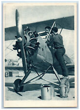 Czechoslovakia Postcard Airplane Replenishment of Propellant Mass c1940's picture