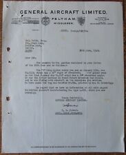 General Aircraft Limited Letter To PH Dobbs Mentions Robert Kronfeld Death 1948 picture